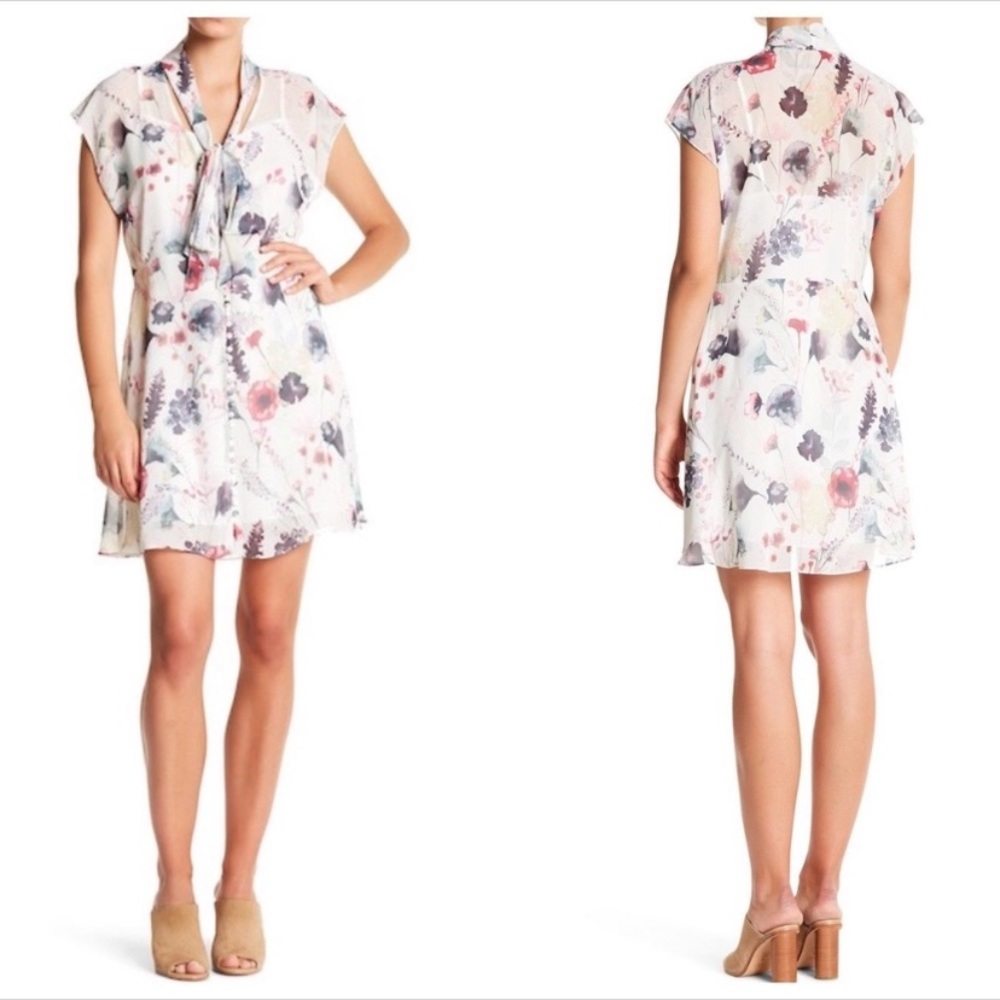 Cute Haute Hippie Floral White Dress